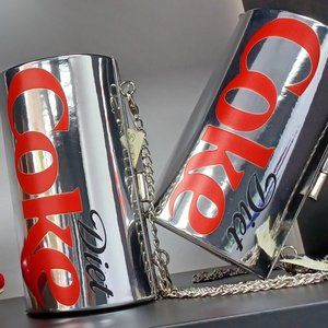 Diet Coke Silver and Red Clutch